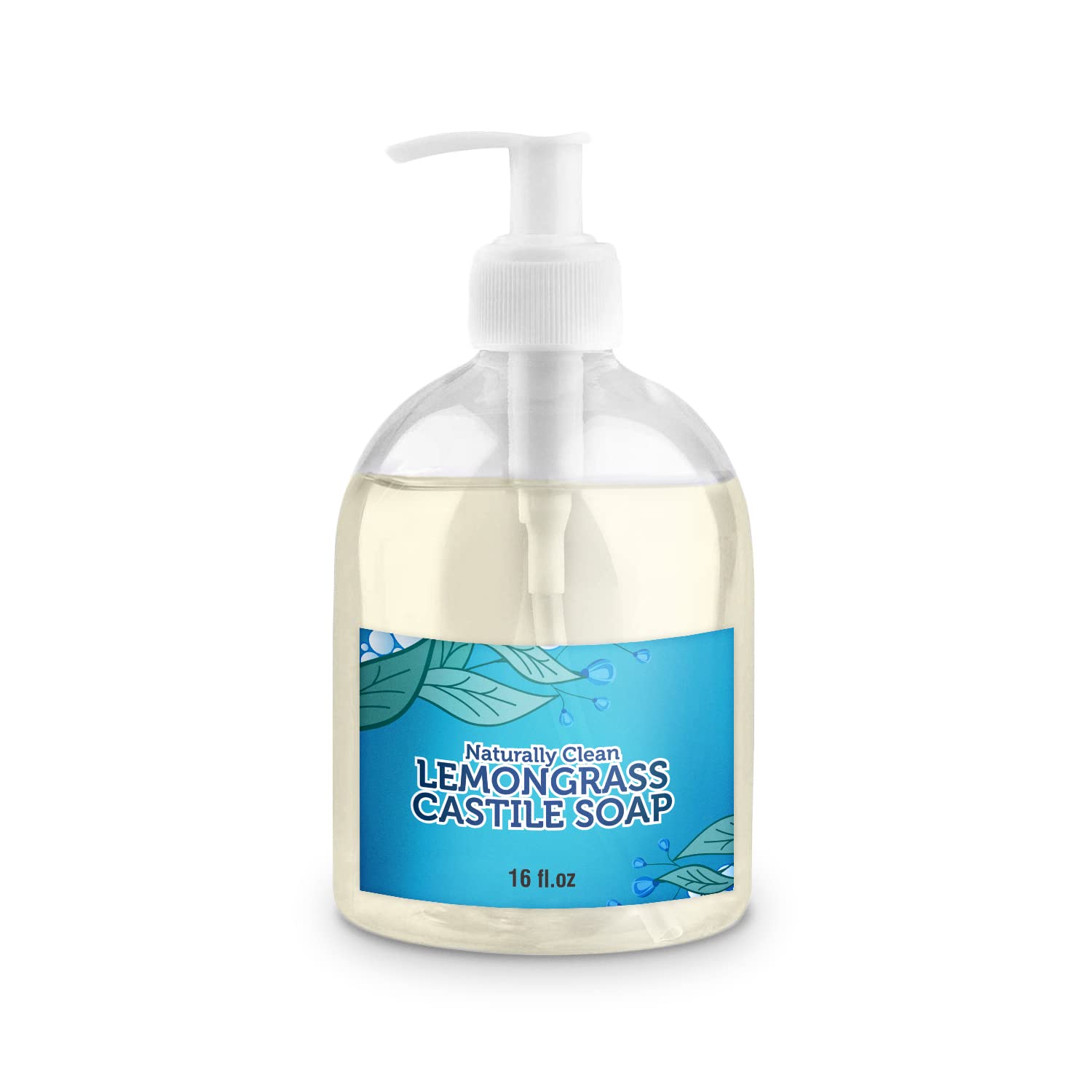 LandLSoap Lemongrass Pure Castile Soap Liquid for Face, Hand & Body Wash- Hand Made Soap, Vegan, Non-GMO, Made in USA, Liquid Castile Soap for All Skin Types, Dry & Sensitive Skin 16