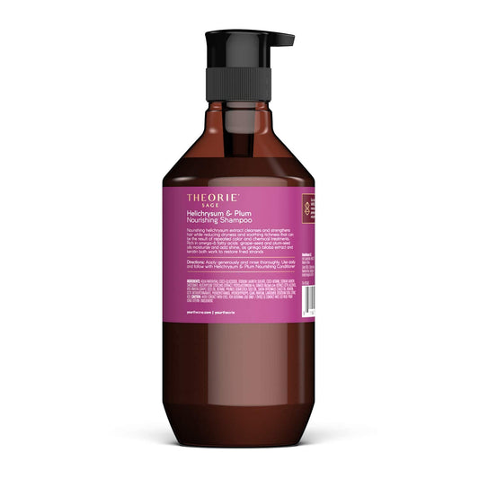 Theorie Helichrysum and Plum Nourishing Shampoo - Enrich and Soothe - Suited for Dry & Over Processed Hair - Protects Color & Keratin Treated Hair, Pump Bottle 800mL