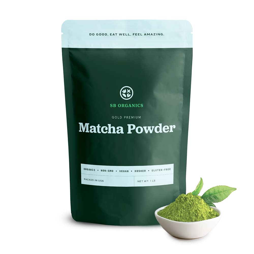 Sun Bay Organics Matcha Green Tea Gold Premium Powder - USDA Organic Non-GMO Classic Standard Culinary Ground Powder for Baking, Smoothies, Coffee, Tea