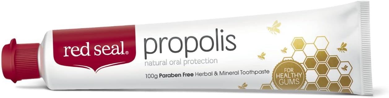 Red Seal Propolis Toothpaste – Toothpaste Made with 100% New Zealand Bee Propolis Extract, Anise, Peppermint, Eucalyptus Essential Oils - No uoride, No Preservatives, No Artificial avors or Colors