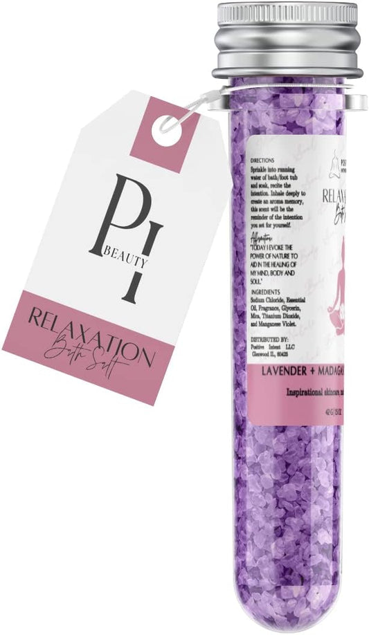 Positive Intent Beauty, Relaxation Lavender, Vanilla, Bath Soak, Bath Salt, Detoxing, Essential Oils to Soften Skin, Aromatherapy, All Skin Types, 1.5