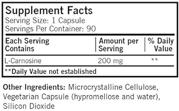 Kirkman – L-Carnosine 200 mg - Hypoallergenic – 90 Vegetarian Capsules