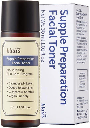 [DearKlairs] Supple Preparation Facial Toner, with Hyaluronic Acid, moisturizer, Without paraben and Alcohol, Korean Skin Care, Hydrating Toner for face, Sensitive Skin Toner (30, 1.01  )