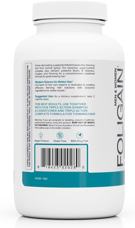 Foligain Stimulating Supplement For Thinning Hair, Hair Growth Supplem