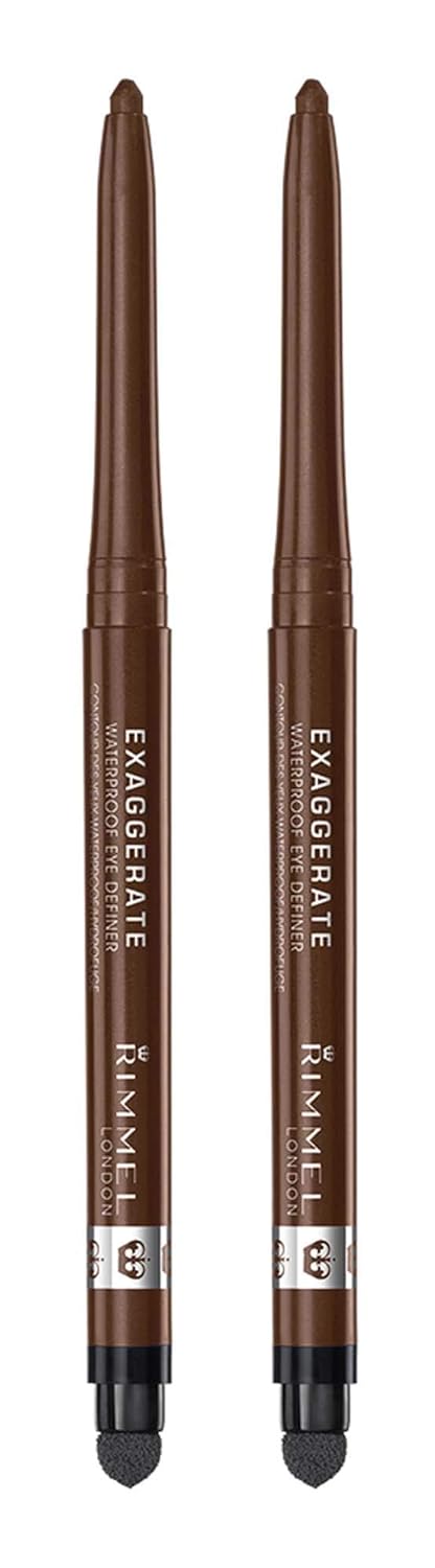 Rimmel Exaggerate eye definer, rich brown,Pack of 2