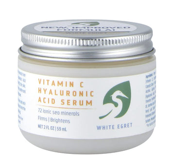 White Egret Hyaluronic Acid with Vitamin C, 72 Ionic Minerals from the Great Salt Lake for Firming, and brightening skin, 2 .