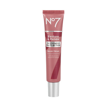 No7 Restore & Renew Face & Neck Multi Action Serum - Collagen Peptide Anti Aging Facial Serum - Hyaluronic Acid Hydrating Serum + Pro Retinol Skin & Neck Firming Hibiscus Peptides (30)