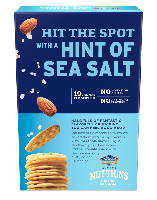 Blue Diamond Nut-Thins Crackers, Hint of Sea Salt