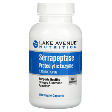 Lake Avenue Nutrition, Serrapeptase, Proteolytic Enzyme, 120,000 SPUs Veggie Capsules