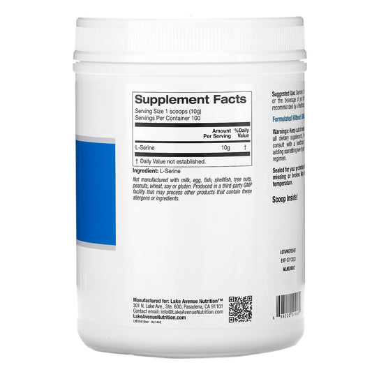 Lake Avenue Nutrition, L-Serine, Unflavored Powder