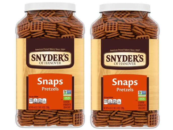 2 PACK | Snyder's of Hanover Pretzel Snaps, Canister