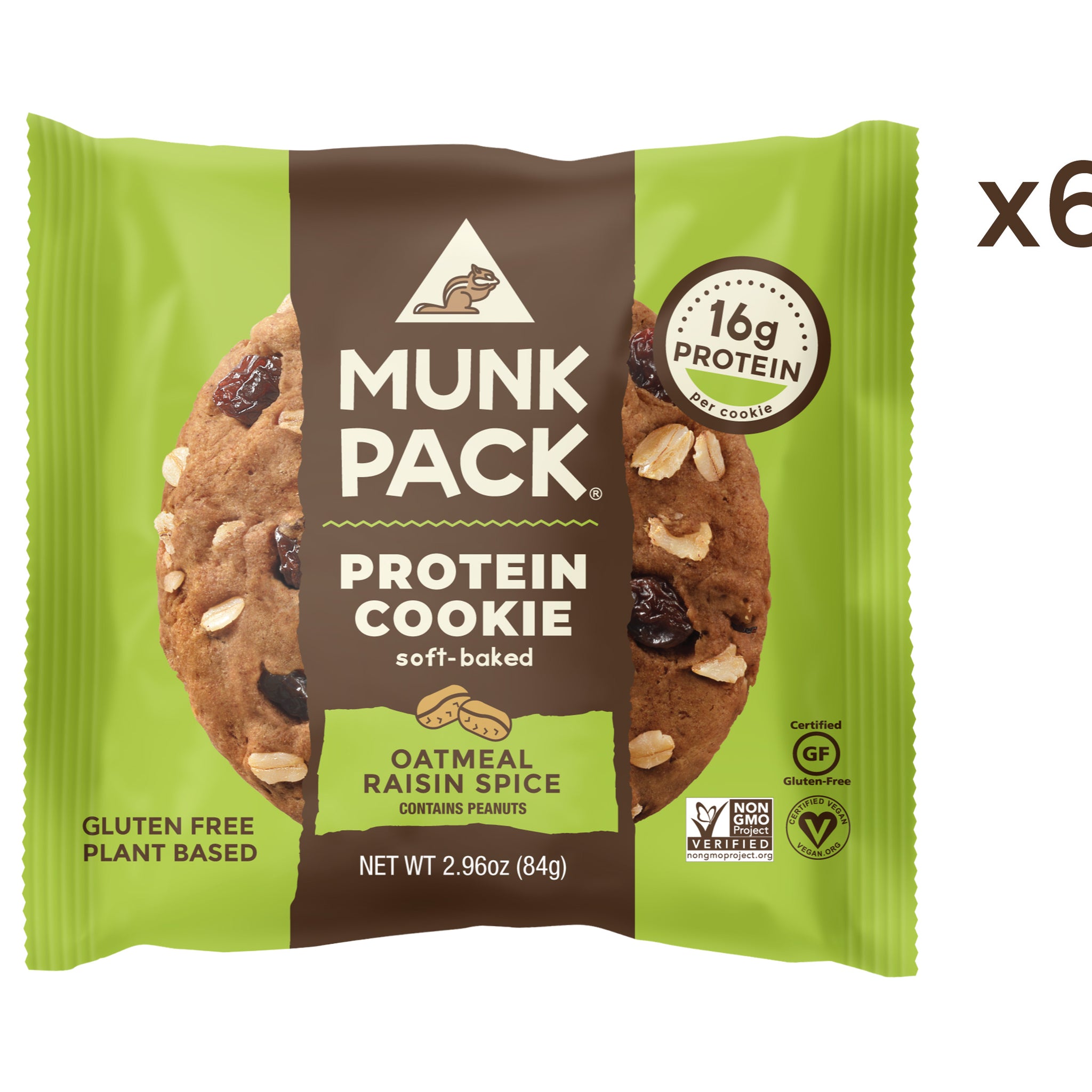 Munk Pack Gluten-Free Oatmeal Raisin Spice Cookies, 6 Count