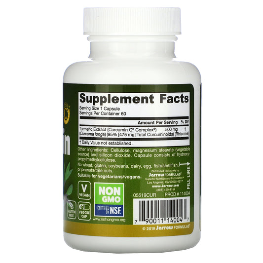 Jarrow Formulas, Curcumin 95, 500 Mg Veggie Caps