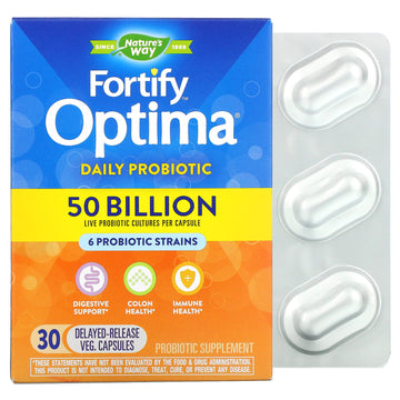 Nature's Way, Fortify Optima Daily Probiotic , 50 Billion Delayed-Release Vegetarian Capsules