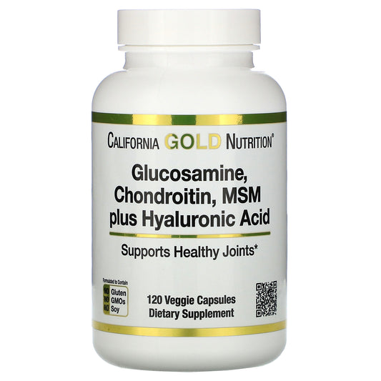 California Gold Nutrition, Glucosamine Chondroitin, MSM plus Hyaluronic Acid, Veggie Capsules