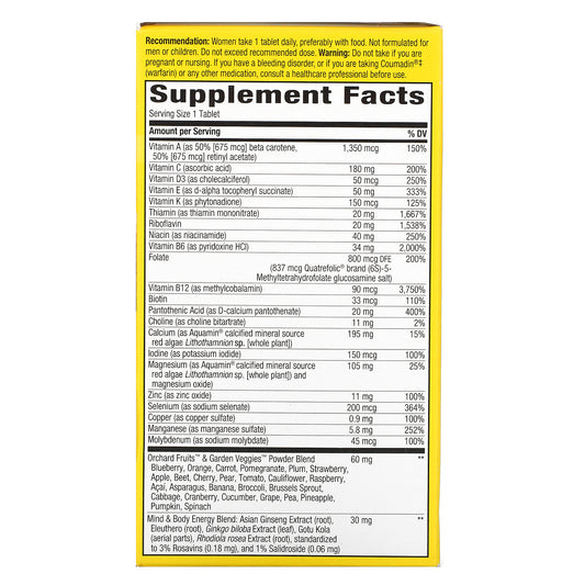 Nature'S Way, Alive! Once Daily, Women'S 50+ Multi-Vitamin Tablets