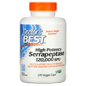 Doctor's Best, High Potency Serrapeptase, 120,000 SPU Veggie Caps