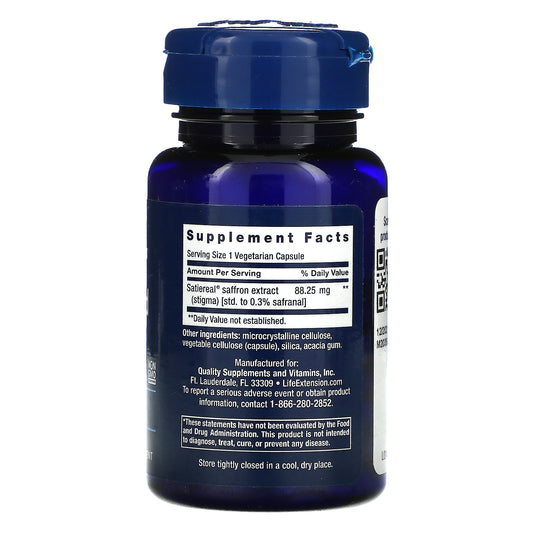 Life Extension, Optimized Saffron, Vegetarian Capsules
