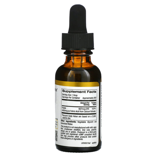 California Gold Nutrition, Folinic Acid, Alcohol Free,(30 Ml)