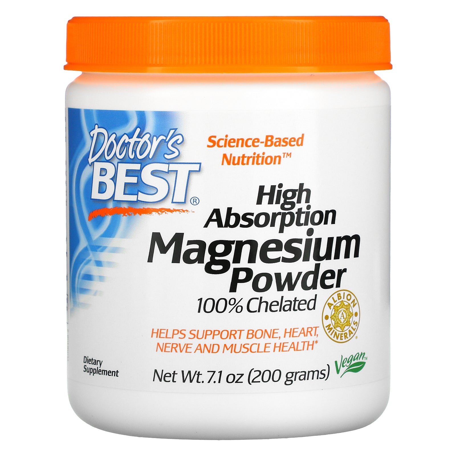 Doctor's Best, High Absorption Magnesium Powder, 100% Chelated with Albion Minerals