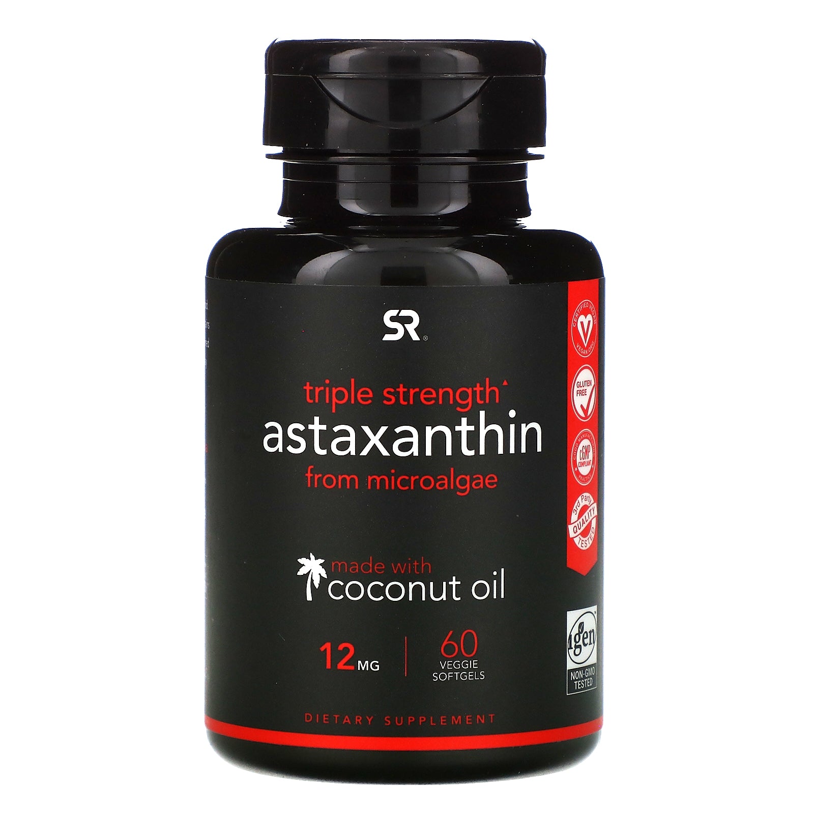 Sports Research, Astaxanthin, Triple Strength, 12 mg Veggie Softgels