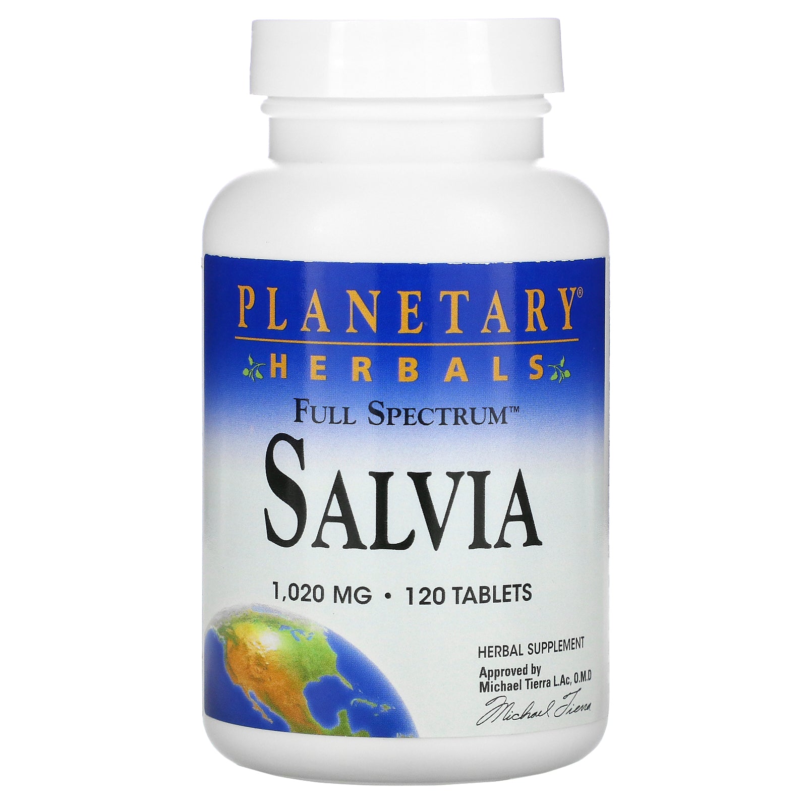 Planetary Herbals, Salvia, 1,020 mg Tablets