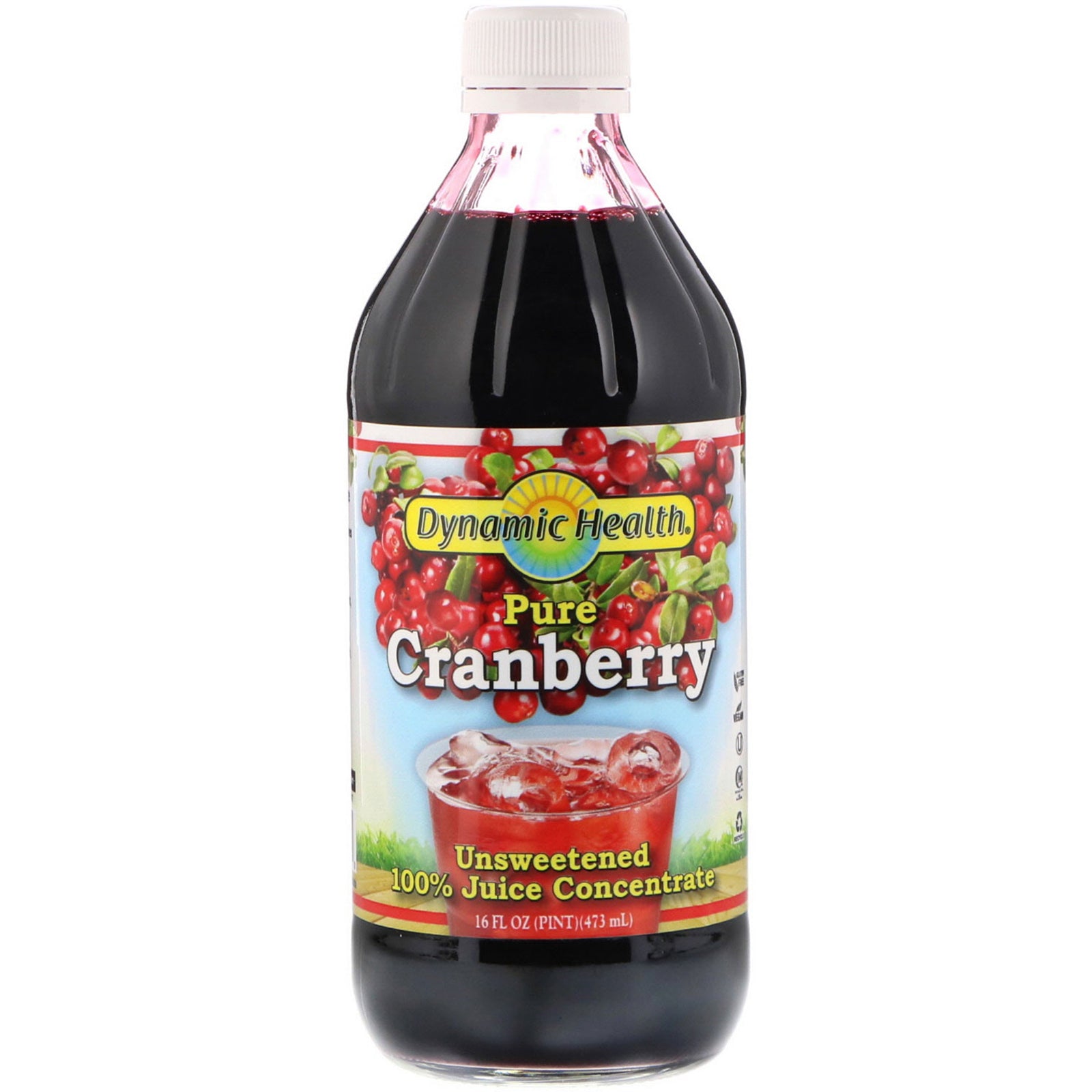 Dynamic Health Laboratories, Pure Cranberry, 100% Juice Concentrate, Unsweetened