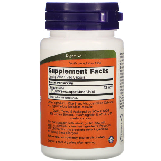 NOW Foods, Serrapeptase Veg Capsules