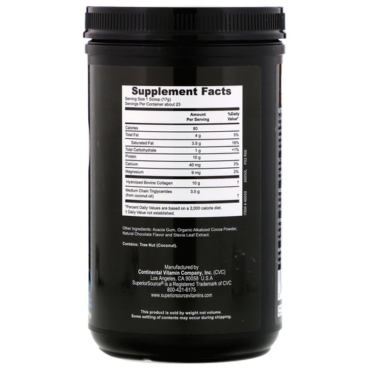 Superior Source, Keto Collagen Powder With Mcts, Chocolate
