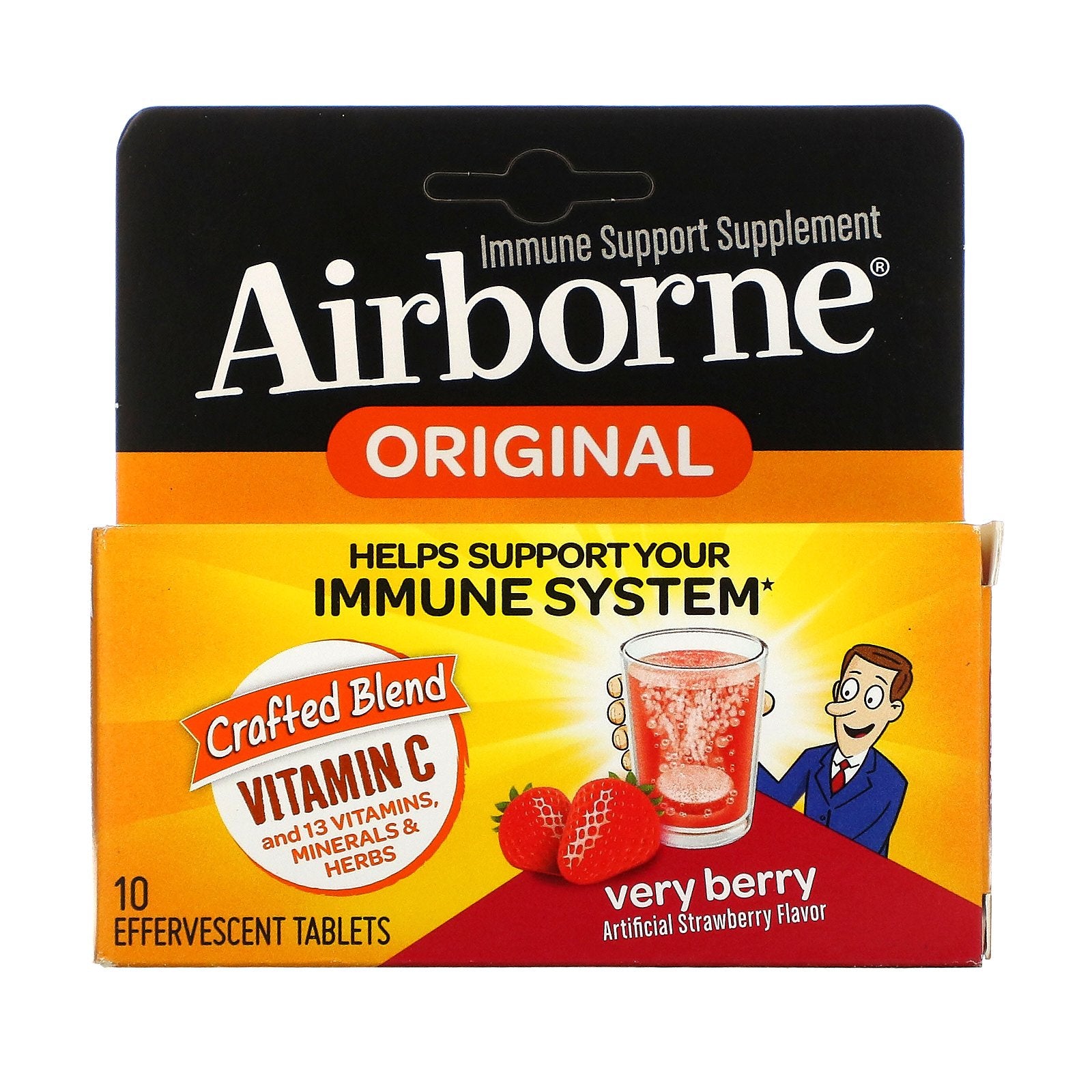 AirBorne, Immune Support Supplement, Very Berry Effervescent Tablets