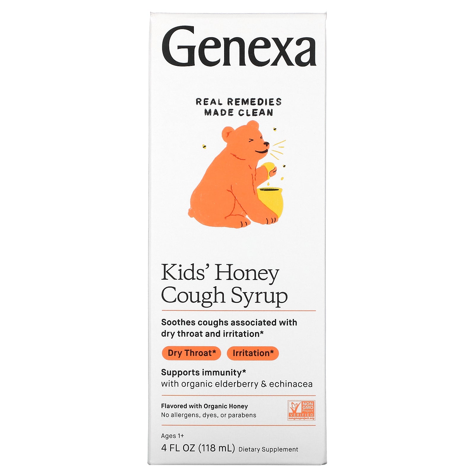 Genexa, Kid's Honey Cough Syrup, Ages 1+, Organic Honey
