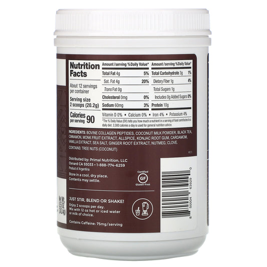 Primal Kitchen, Collagen Keto Latte, Chai Tea