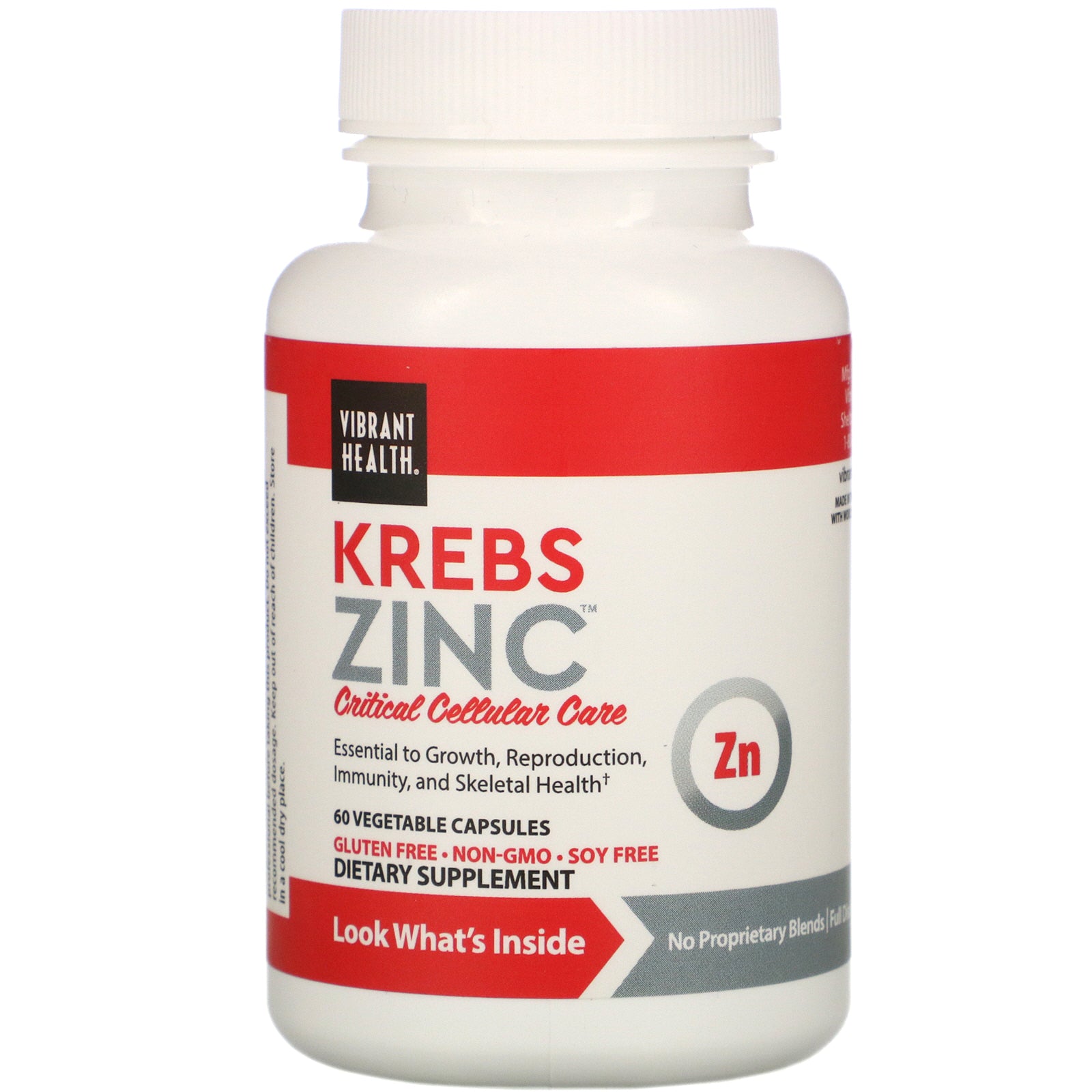 Vibrant Health, Krebs Zinc, Vegetable Capsules