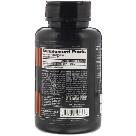 Kaged Muscle, Patented C-HCI Vegetarian Capsules