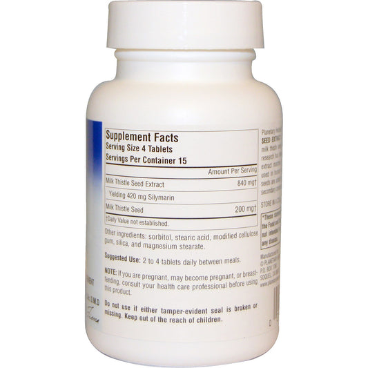 Planetary Herbals, Milk Thistle Seed Extract, Full Spectrum, 260 mg,  Tablets