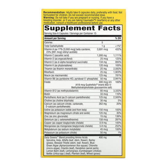 Nature'S Way, Alive! Max6 Potency Multivitamin, No Added Iron