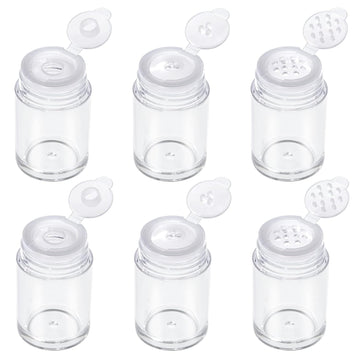 RAYNAG 6 Pieces Mini Empty Loose Powder Bottle Travel Cosmetic Glitter Powder Eye Shadow Powder Box with Sifter and Lids (3 Style)