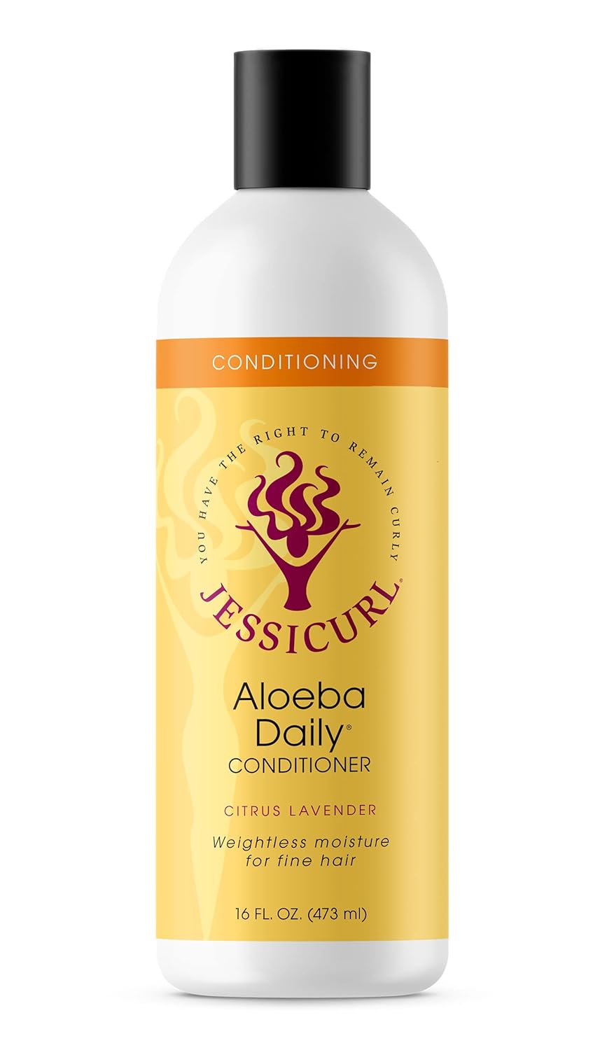 Jessicurl, Aloeba Daily Conditioner for Curly Hair, Leave in Conditioner and Hair Detangler for Fine Hair