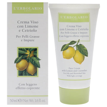 LErbolario Face Cream With Lemon and Cucumber Cream Unisex 1.6