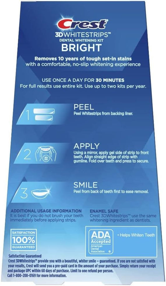 Crest 3D Whitestrips Bright Levels 7 Whiter Teeth Whitening Kit, 11 Treatments (Pack of 1), 22.0 Count