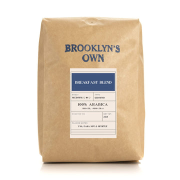 Brooklyn's Own Medium Roast Breakfast Blend Ground Coffee - 100% Arabica Grounds From Brazil and Sumatra