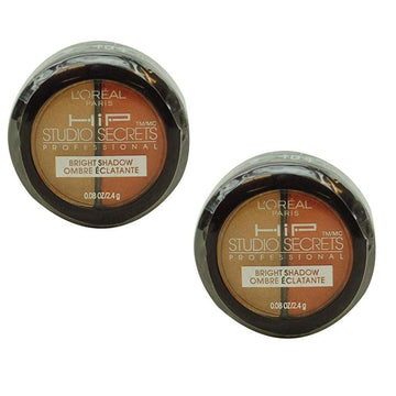 L'Oreal Paris Pack of 2 HiP Studio Secrets Professional Bright Eye Shadow Duos, 404 - are