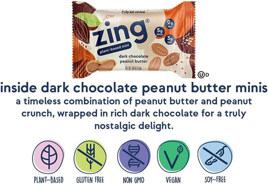 Zing Dark Chocolate Peanut Butter Kids Protein Bars, Gluten Free 100 C0.81 Ounces