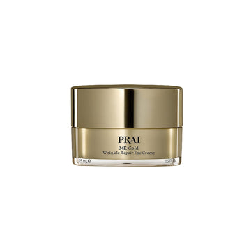 PRAI Beauty 24K Gold Wrinkle Repair Eye Creme - Anti-Aging and Anti-Wrinkle Eye Cream - Infused with Hyaluronic Acid and Real 24K Gold, 0.5