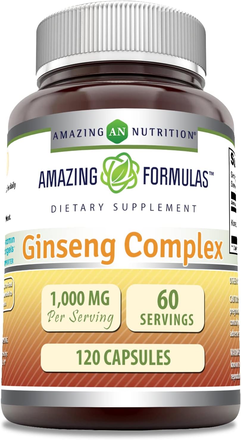 Amazing Formulas Ginseng Complex 1000mg of 4:1 Korean Ginseng Extract,