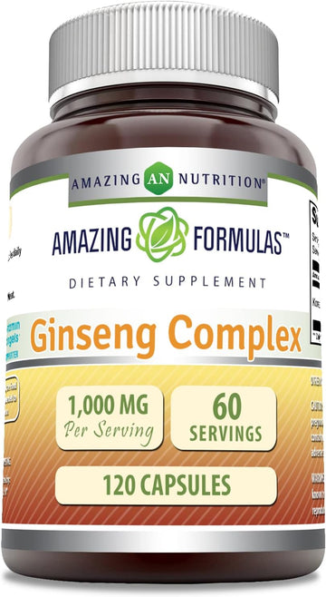 Amazing Formulas Ginseng Complex 1000mg of 4:1 Korean Ginseng Extract,