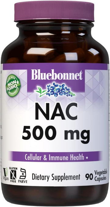 Bluebonnnet NAC 500 mg Vitamin Capsules, 90 Count