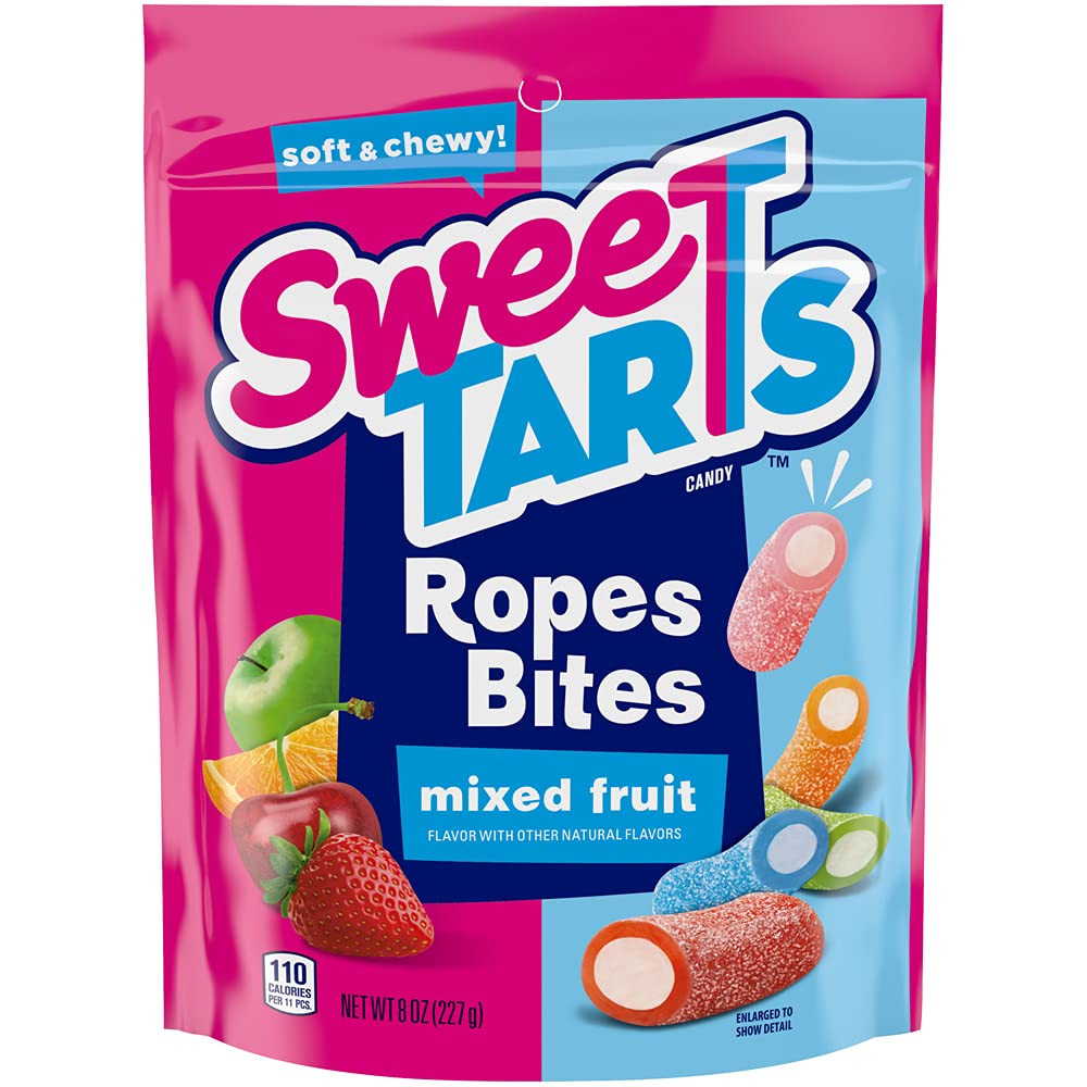 SweeTARTS Rope Bites Candy, Mixed Fruit, 8 Ounce