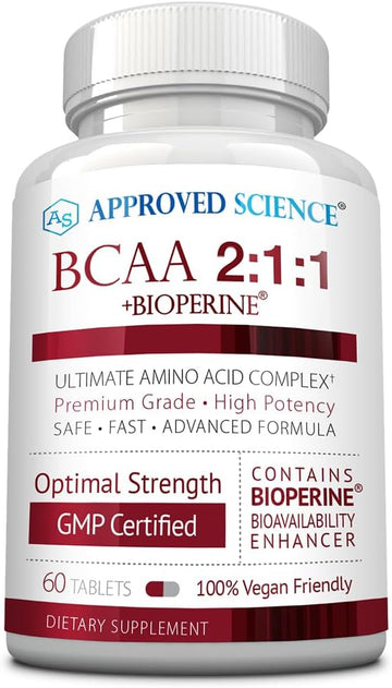 Approved Science BCAA Supplement - 60 Tablets - 2400mg - Increase Perf