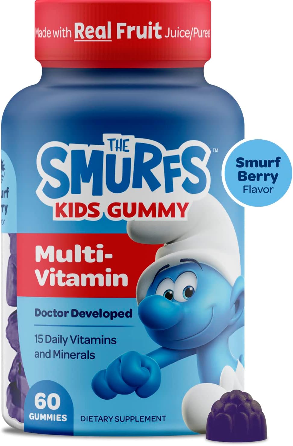 The Smurfs Kids Multivitamin Gummies With 15 Daily Vitamins And Minera